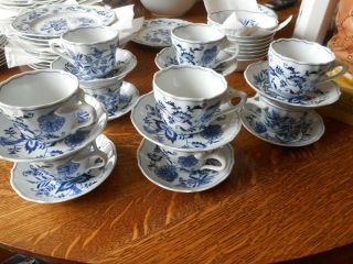 Blue Danube Onion Japan Cups And Saucers (set Of 10) Perfect