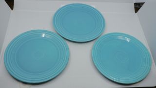 3 Vintage Homer Laughlin Fiesta Ware Luncheon Plates In Turquoise,  Dinnerware