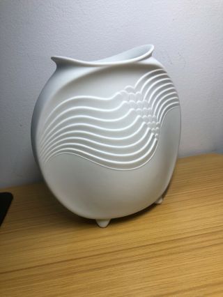 Kaiser W Germany - White Bisque Porcelain Vase - 676 - M Frey -