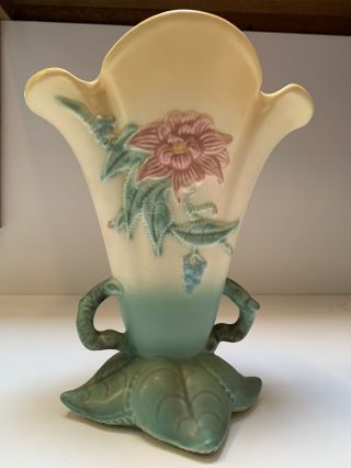 Vintage Hull Pottery Usa W16 8 - 1/2 Double Handle Vase