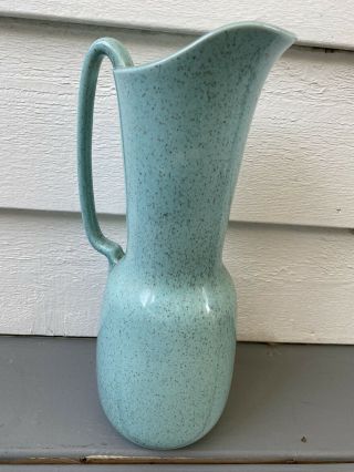 Vintage Red Wing Pottery Pitcher Blue Speckled Charles Murphy M1565 12 " Tall