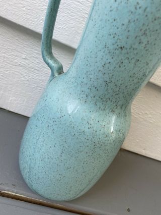Vintage Red Wing Pottery Pitcher Blue Speckled Charles Murphy M1565 12 