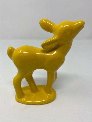 California Pottery 351 Yellow 5 " Deer Figurine 1933 - 1947 Vtg