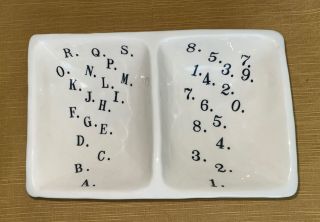 Rae Dunn Rare Divided Trinket Tray Dish Desk Set Numbers Letters Alphabet