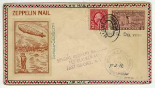 Ps 44 Graf Zeppelin Mail 1930 Roessler Cachet Habana To Lakehurst Double Sided