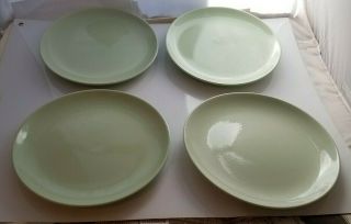 4 Russel Wright Iroquois Casual China Lettuce Dinner Plates 10 1/4 Inches