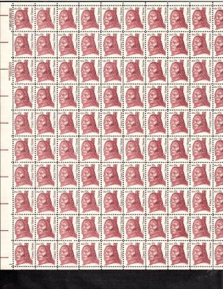 Sheet Scott 1855,  13c Stamp Crazy Horse Sheet Of 100 Mnh Og
