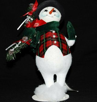 Annalee Doll 11 Inch Snowman Candycane Wreath Euc With Tags