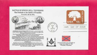 U576 Fdc Confederate General Nathan Bedford Forrest Battle Spring Hill Masonic