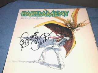George Clinton Signed Parliament Funkadelic Motor Booty Affair Album Cover
