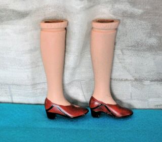 Vtg Porcelain Ceramic Doll Boudoir Lady Legs Large 5 " Brown Heel Shoes Restore