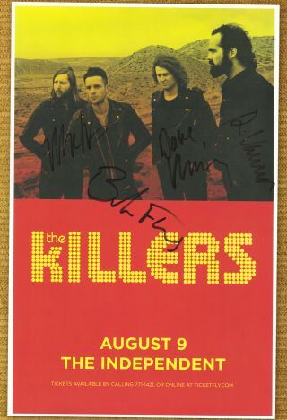 The Killers Autographed Gig Poster Brandon Flowers,  Dave Keuning Ronnie Vannucci