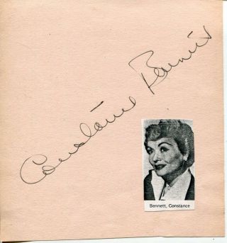 Constance Bennett Autograph Silent Movie Actress In Topper Signed Page