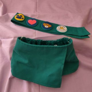 Build - A - Bear Girl Scouts Uniform Skirt W Sash & Patches Green Clothes