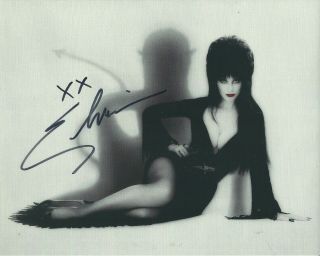 Elvira Sexy Busty & Vintage Hand Signed Autographed Photo