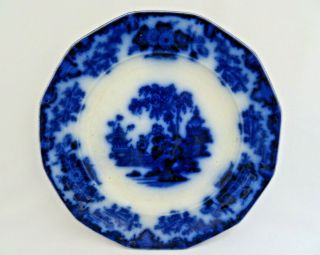Antique 1848 J.  & S.  Alcock Jr.  England Flow Blue Scinde Dinner Plate