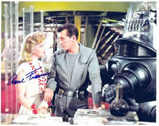 Anne Francis Hand - Signed Forbidden Planet 8x10 Authentic W/ Robby The Robot