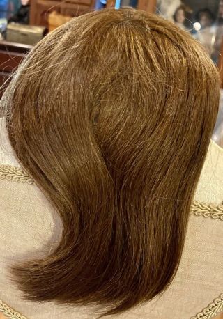 44 Antique 10 " Brunette Long Human Hair Doll Wig