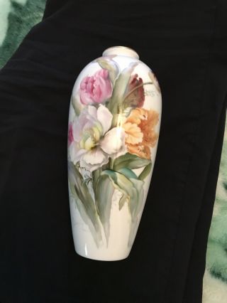 Vintage Noritake Bone China Nippon Toki Kaisha Japan Floral Vase Signed 8.  5 "