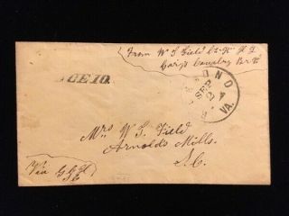 Va Richmond Confederate States Stampless Cover W/soldier 