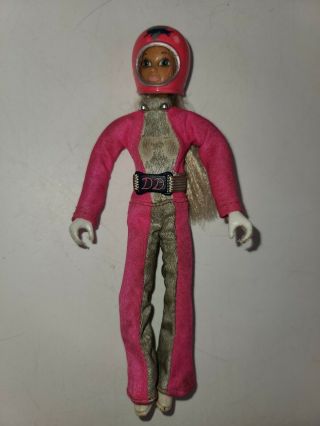 Vintage 1974 Daring Derry Doll W/jumpsuit,  Dd Belt And Helmet