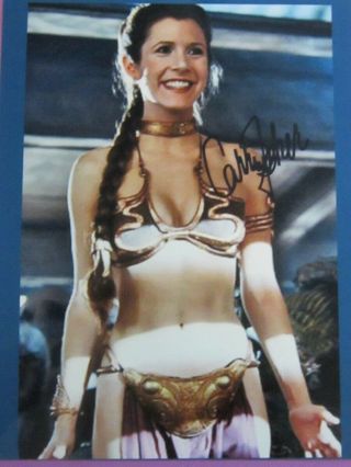 Carrie Fisher Star Wars Signed 8x11 Great Autograph