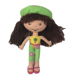 Bandai 2004 Strawberry Shortcake Doll 10 " Beach Palm Tree Hat Yarn Hair Plush