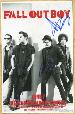 Fall Out Boy Autographed Concert Poster 2013 Patrick Stump,  Joe Trohman