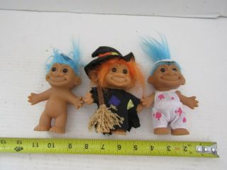 Russ Troll Dolls 4 Inch Blue Hair Halloween Witch Smile Face