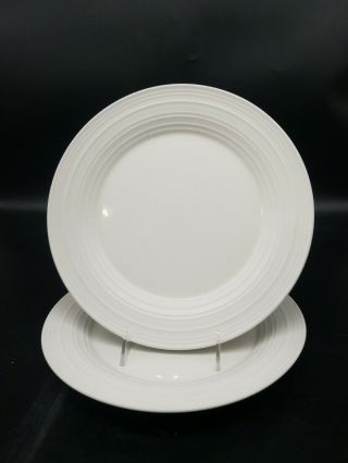 Set Of 2 - Swirl White By Mikasa Dinner Plate 11 1/4 "