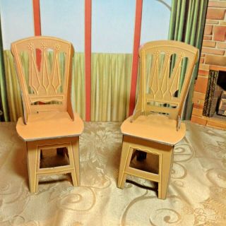 Vintage 1963 Barbie Dream House Cardboard Kitchen Chairs