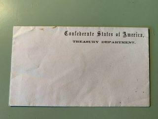 Csa Confederate States Of America Envelope - Treasury Department -