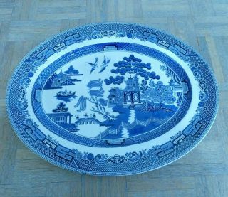 Johnson Brothers Willow Blue 16  Oval Serving Platter