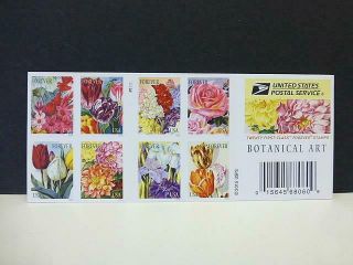 Botanical Art 20 Forever Us Stamps Imperf Uncut Press Sheet Convertible Booklet