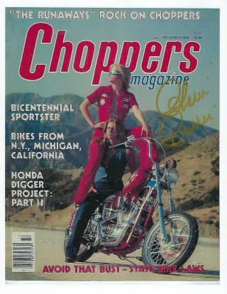 Cherie Currie Signed 8.  5x11 Choppers 1 Photo Print The Runaways 1976