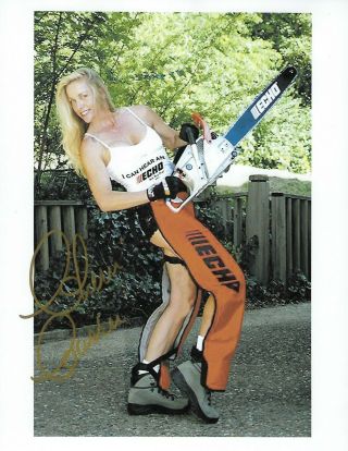 Cherie Currie Signed 8.  5x11 Badass Chainsaw 2 Photo Print The Runaways