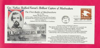 U594 Fdc Confederate General Nathan Bedford Forrest Murfreesboro Masonic