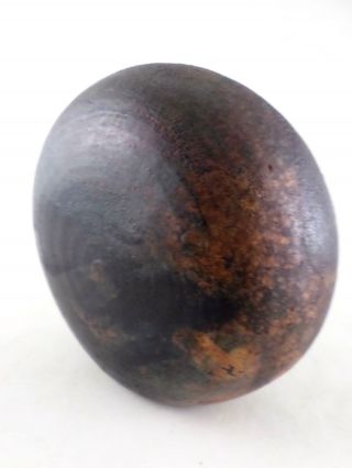Black & Copper Raku Studio Art Pottery Sculpture Bank Disc Vase Signed Sjp - 6 "