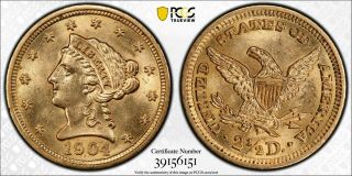 1904 $2.  50 Quarter Eagle Pcgs Ms63 - Bonp