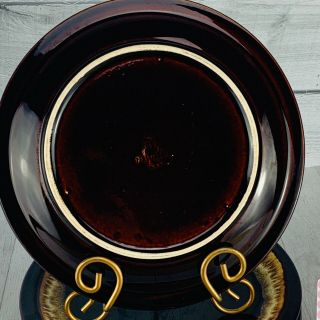 Vintage Pfaltzgraff GOURMET Brown Drip Glaze Stoneware Dinner Plates Set Five 3
