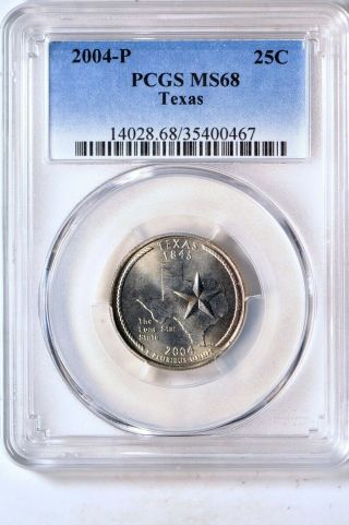 2004 - P 25c Texas States Quarter Pcgs Ms68