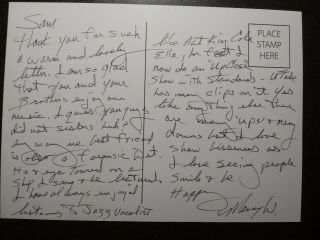 Mary Wilson Authentic Hand Signed Autograph Letter 5x7 Post Card - The Supremes