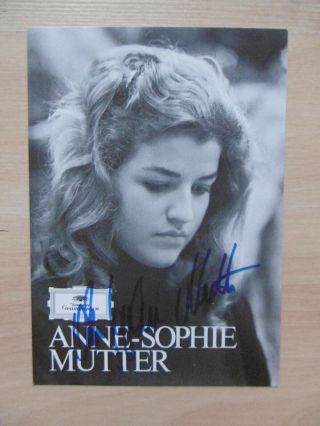 Anne - Sophie Mutter Signed 5x7 Inch Postcard Autograph