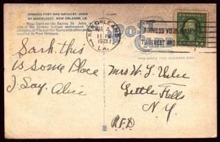 4 Mar 1921 Harding Inauguration Day Cancel On Spanish Fort Color Postcard