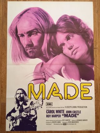 Made 1972 British Film Poster Roy Harper Carol White John Castle