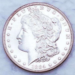 1884 - S Au,  Morgan Silver Dollar 90 Silver $1 Coin Sk916