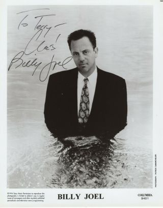 Billy Joel Autographed Signed 8x10 Photo B&w Picture Authentic " To Terry "