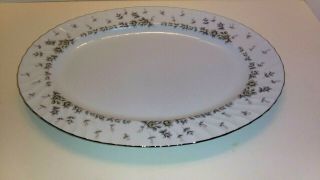 Fine China Of Japan Style House Picardy Platinum Pattern 16 " Oval Platter