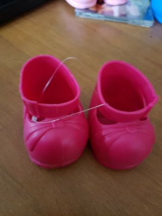 Dark Pink Cpk Cabbage Patch Kids Shoes With Strap For 16 " Doll