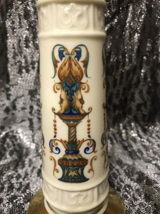 Vintage Art Deco LENOX USA (1) Tall Fancy Candle Stick Holders 24k 2